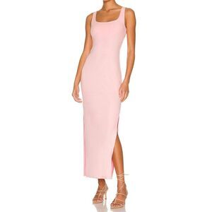 L*Space Mara Ribbed Maxi Dress – Pink – Twisted Back Cutout – Size Medium